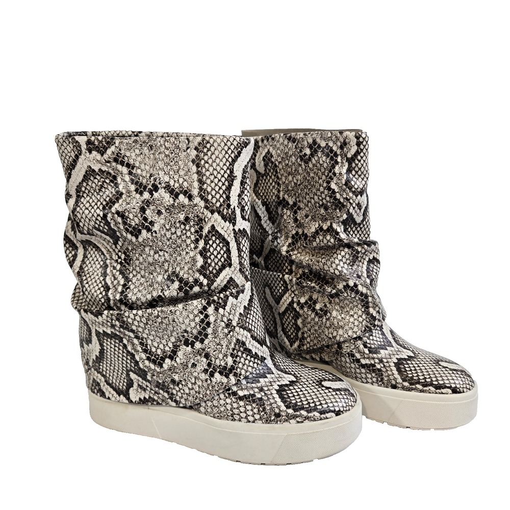 Guess Womens Size 7.5M Snakeskin Guinna2 Slouchy Foldover Boot